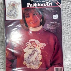 Dimensions 1996 NOS FashionArt Elegant Angel Iron On Transfer Laine Gordon 80427